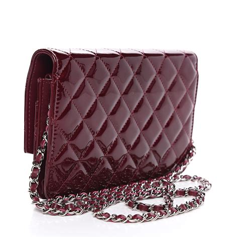 chanel patent quilted wallet on chain|Chanel woc wallet.